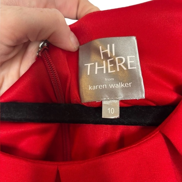 HI THERE from Karen Walker Red Sleeveless Pleated A-Line Dress Size US 10 - Picture 6 of 15